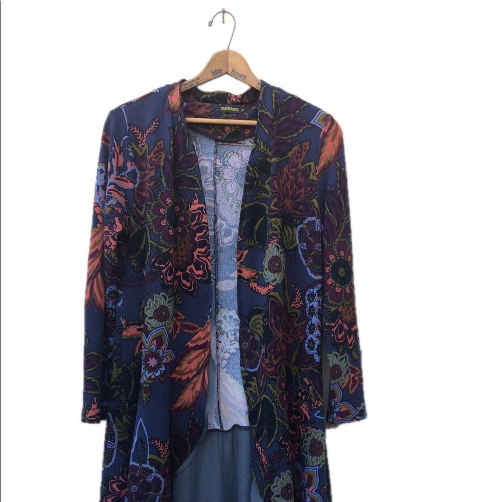 Reborn Boho Floral Print Ruffle Duster Cardigan